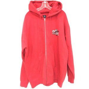 Quicksilver Red hooded zip up sweatshirt XXL EUC